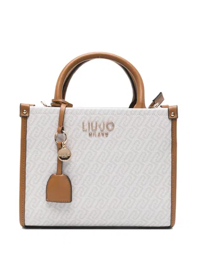 Liu •jo Monogram-pattern Logo-plaque Tote Bag In Neutral
