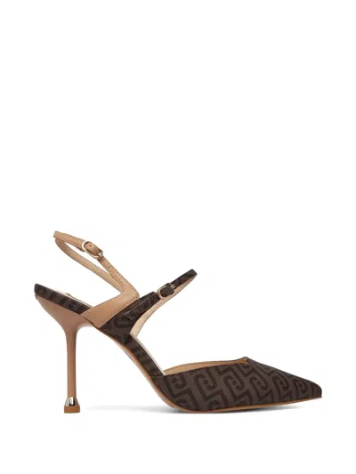 Liu •jo Monogram-pattern Slingback Pumps In Brown