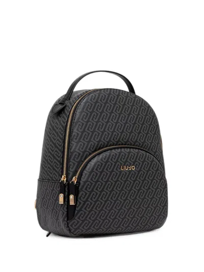 Liu •jo Monogram-print Backpack In Purple