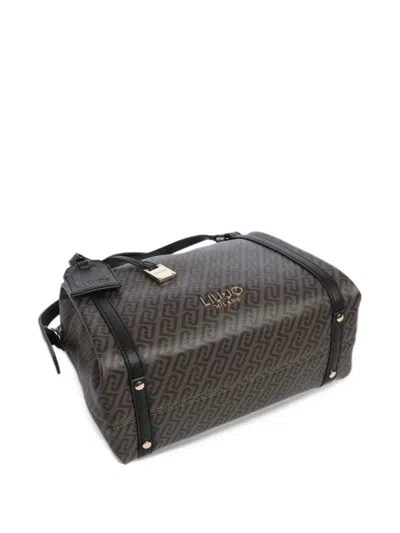 Liu •jo Monogram-print Logo-plaque Tote Bag In Brown
