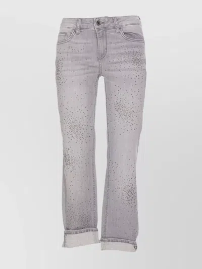 LIU •JO MONROE JEANS TROUSERS STRASS EMBELLISHED