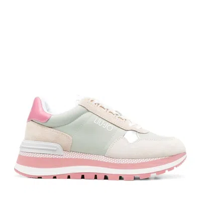 Liu •jo Multicolor Amazing 10 Layered Textured Outsole Leather Sneakers In White