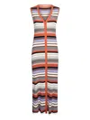 Liu •jo Liu Jo Multicolor Stripes Midi Dress In Multicolore