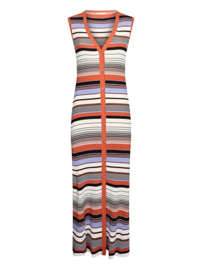 Liu •jo Liu Jo Multicolor Stripes Midi Dress