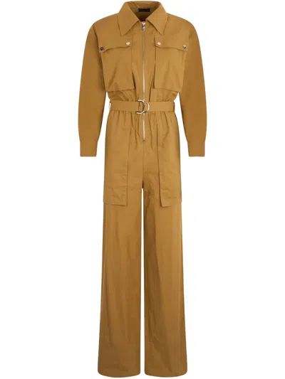 Liu •jo Mustard Yellow Worker Jumpsuit In Neutrals
