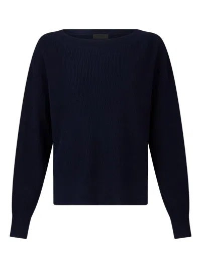 LIU •JO NAVY BLUE BOAT NECK SWEATER