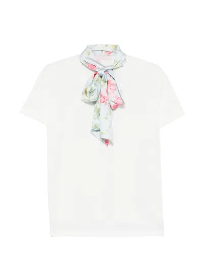 Liu •jo Neck-tie T-shirt In White