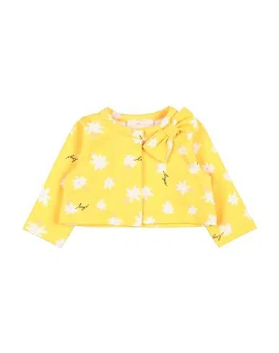 Liu •jo Babies'  Newborn Girl Sweatshirt Yellow Size 3 Cotton, Elastane