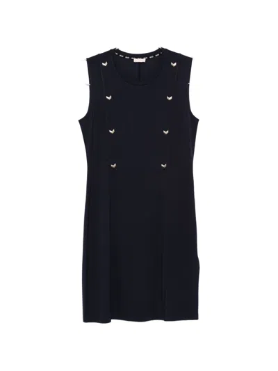 Liu •jo Night Blue Sky Embellished Day Dress In Black