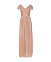 Liu •jo Liu Jo Off-shoulder Crystal Embellishment Maxi Dress In Pink