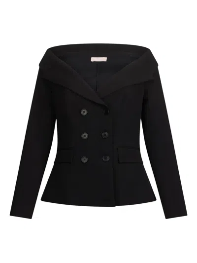 Liu •jo Off-the-shoulder Jacket In Black