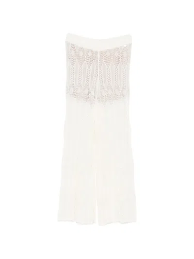 Liu •jo Off-white Open-work Mini Skirt