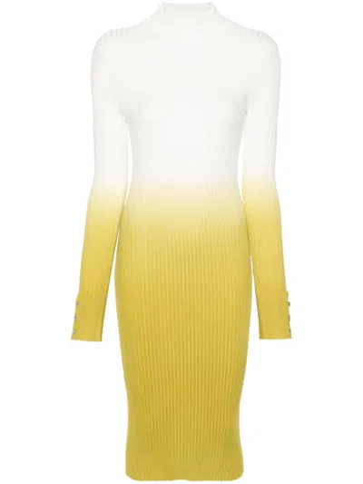 Liu •jo Ombré Knit Midi Dress In Grün