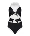 Liu •jo One-piece Swimsuit With Bows In Black