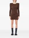 Liu •jo Open-back Mini Dress In Brown