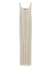 Liu •jo Open-knit Maxi Dress In Neutrals