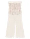 Liu •jo Liu Jo Open-knit Wide-leg Trousers With Geometric Pattern