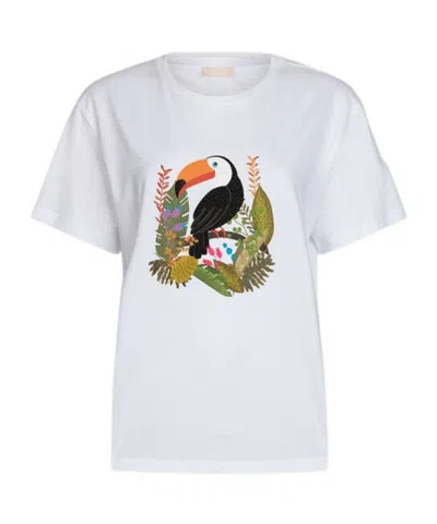 Liu •jo Open-necked Black Shirt In White