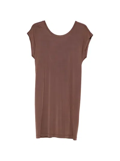 Liu •jo Open-back Cap-sleeve Mini Dress In Brown