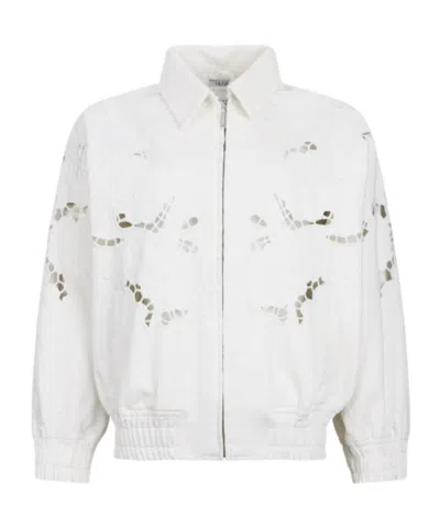LIU •JO OPENWORK EMBROIDERED BOMBER JACKET