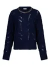 Liu •jo Openwork Gemstone Jumper In Blue