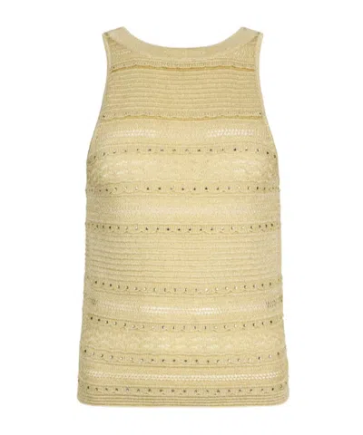 Liu •jo Liu Jo Openwork Knit Top In Yellow