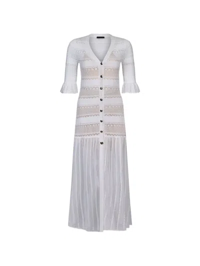 Liu •jo Openwork Maxi Dress In White