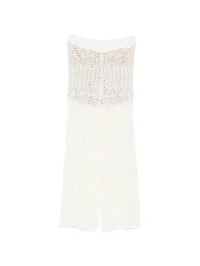 Liu •jo Open-work Trousers In Red