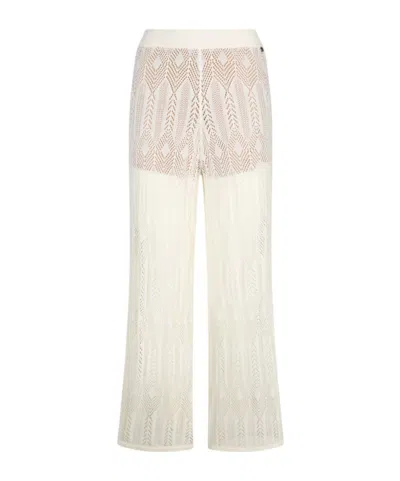 Liu •jo Open-work Trousers In White
