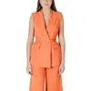 Liu •jo Liu Jo Sleeveless Double-breasted Jacket With Belted Waist