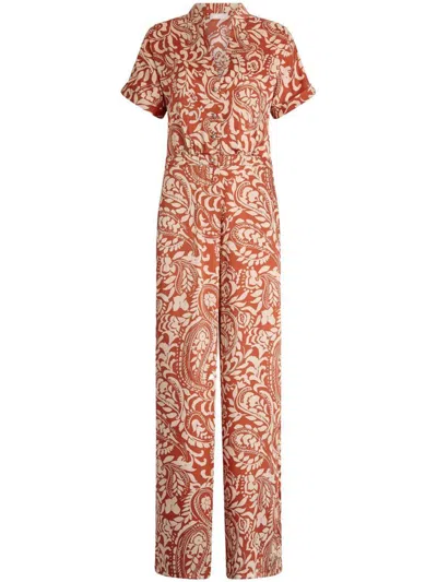 LIU •JO LIU JO ORANGE MOTIF JAMPSUIT
