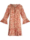 Liu •jo Printed Twill Dress In Orange