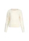 Liu •jo Oversized Cable-knit Sweater With Jewel Embellishments In White