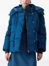 Liu •jo Oversized Jacket With Hood In Blue