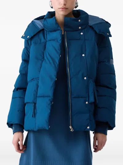 Liu •jo Oversized Jacket With Hood In Blue