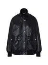 Liu •jo Oversized Leather Jacket In Black