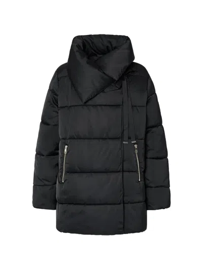 Liu •jo Oversized Padded Jacket In Shiny Nylon In Black