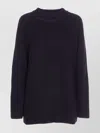 Liu •jo Oversized Round Neck Sweater With Cut Out In Gray