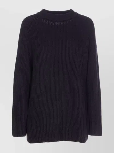 LIU •JO OVERSIZED ROUND NECK SWEATER WITH CUT OUT