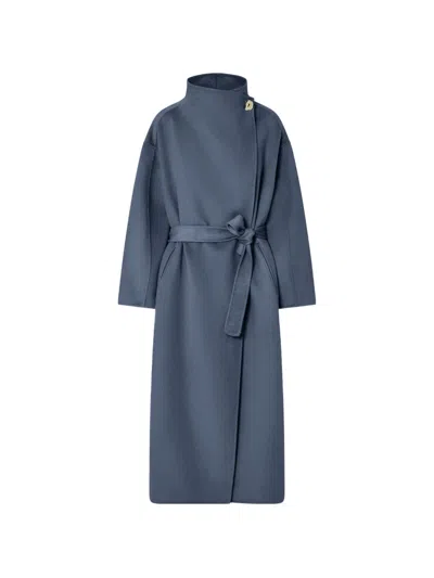 Liu •jo Oversized Wool Coat In Blue