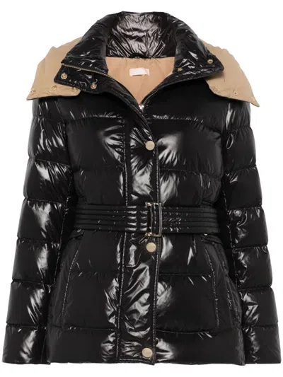 Liu •jo Padded Hooded Jacket In Black