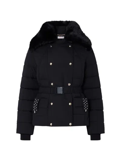 Liu •jo Padded Jacket With Belt In Black