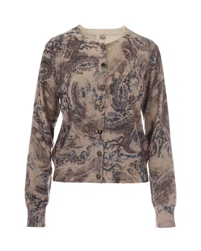 Liu •jo Liu Jo Paisley Print Button-front Cardigan In Winter Cachemire