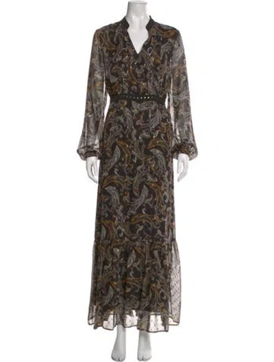 Pre-owned Liu •jo Paisley Print Long Dress In Brown