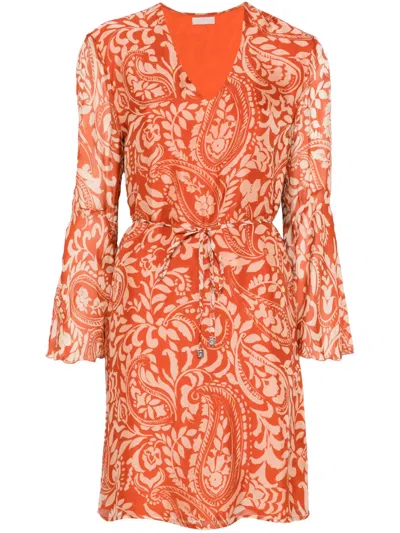 Liu •jo Paisley-print Mini Dress In Brown