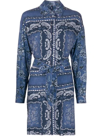 Liu •jo Paisley-print Shirt Dress In Blau