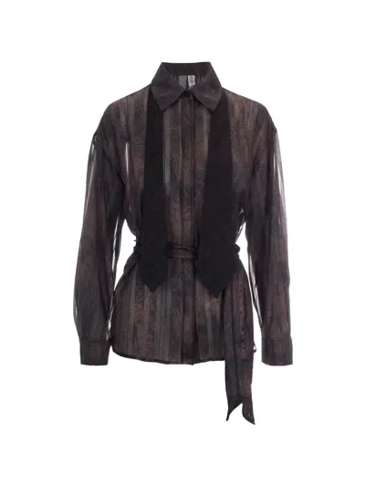 Liu •jo Paisley-print Shirt In Brown