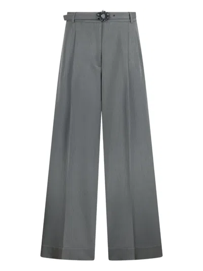 Liu •jo Palazzo Trousers With Belt In Gray