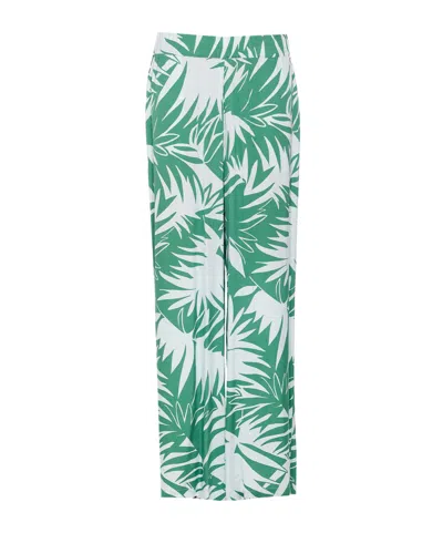 LIU •JO LIU JO ELASTICATED WAISTBAND PALM TREE-PRINT TROUSERS