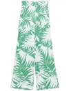 Liu •jo Soft Trousers With Green And White Print In Blue